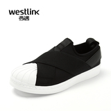 Westlink/西遇2016春季新款 圆头套脚乐福鞋运动休闲低跟平底女鞋