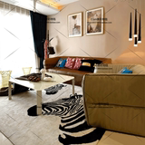时尚斑马动物纹体地毯 客厅 卧室 玄关 茶几 手工地毯满铺定制
