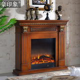 1.2/1.5米白色欧式壁炉实木装饰取暖电子炉芯 美式古典仿真火炉芯