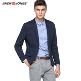 JackJones杰克琼斯春太空棉男针织修身开衩西装外套E|215308021