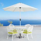 丰舍 户外遮阳伞套装 铸铝桌椅组合休闲花园庭院阳台桌椅 白色 1?