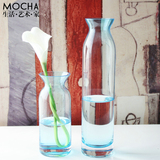 欧式透明玻璃小花瓶客厅 家居饰品地中海创意摆件新房装饰插花瓶