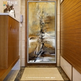 赵无极竖版抽象油画酒店会所客厅现代中式简约手工制作挂画热销