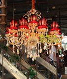 漫咖啡灯具 西餐厅水晶灯 酒吧15头水晶大吊灯
