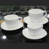 四方咖啡杯连碟/纯白陶瓷方形杯/有耳四方杯/特浓咖啡杯/创意茶杯