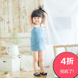 2016新款韩版中小童休闲背带裙儿童吊带裙宝宝1-3岁仿牛仔裙子女