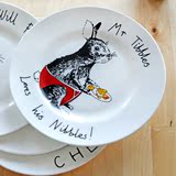 创意骨瓷菜盘子套装牛排沙拉甜品平盘欧式陶瓷西餐具可爱卡通动物