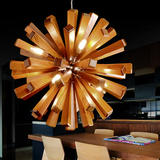 设计师新中式简约餐客厅卧室办公室LED北欧艺术创意实木吊灯具灯