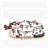 厂家直销 100片大型火车轨道 儿童益智木制玩具积木