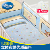 迪士尼婴儿床围床单三四件套婴儿床上用品套件宝宝纯棉婴儿床床围