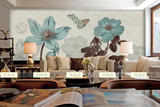 电视背景墙壁纸酒店客厅大型壁画无缝沙发卧室简约欧式复古典花卉