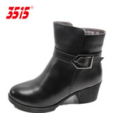 3515强人正品9t-50136C女士冬季保暖羊毛棉鞋军鞋低跟女棉鞋 女靴