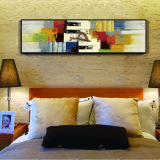 赵无极临摹抽象油画 卧室床头挂画有框画 现代简约客厅酒店装饰画