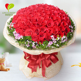 33朵99蓝红玫瑰花束西安鲜花同城速递西宁咸阳全国生日送鲜花礼盒