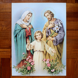 耶稣圣家画像罗马天主教玛利亚画像基督画像纸质精美无框画像