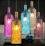 艺术彩色玻璃瓶子餐厅三头吊灯北欧创意酒吧咖啡厅灯饰现代卧室灯
