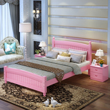 人床欧式床双人床1.8 1.2 1.5米m实木床白色松木床公主床硬板床单