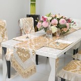 高档奢华 欧式桌旗 高档桌垫桌布 多色烫金丝绒 餐桌布餐垫配套