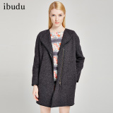 ibudu夏夏装正品欧美街头100%羊毛呢外套中长款大衣女Y4305610D0