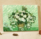 自油自画 数码DIY数字油画手工自己填色梵高世界名画花卉 白玫瑰