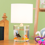 新款个性特色艺术圆形玻璃鱼缸装饰台灯布艺玻璃养鱼灯具儿童礼物