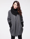 正品韩国代购2014秋冬季ZARA新款女装毛呢大衣中长款呢子外套显瘦