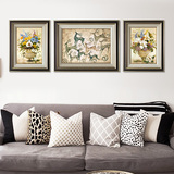 圣蓝诺简约沙发背景组合装饰画客厅欧式三联壁画挂画有框画发财鹿