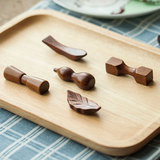 木质筷架日式环保料理餐具 和风创意实木原木小鱼筷子架筷托筷枕