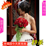 深圳龙华婚礼新娘韩式手捧花鲜花求婚爱意表达送花红玫瑰民治