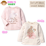 日本Dolly Ribbon童装秋冬新款女童/女婴长袖碎花小兔子T恤 1804