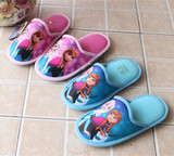 外贸原单迪士尼新款冰雪奇缘儿童女童秋冬棉拖鞋防滑室内拖鞋包邮