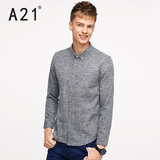 A21男装修身长袖衬衫 个性舒适男士衬衣2016秋装新品时尚休闲衣服