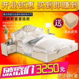 欧式真皮床双人床1.8米储物大床婚床小户型皮艺软床实木榻榻米床
