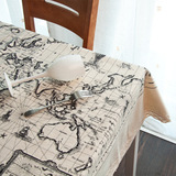 特价促销美作元素台布/桌布长方形世界地图小资布艺家用餐桌布
