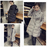 2015冬装新款潮流时尚热销女装 韩版中长款气质宽松休闲棉衣外套
