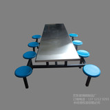 批发不锈钢餐桌椅 不锈钢连体桌椅 食堂不锈钢餐桌 饭堂桌子包邮
