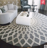 现代欧式时尚地毯客厅沙发茶几卧室圆形地毯宜家手工防滑地垫定制