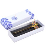 包邮金色花仙子带钻杆式金属书签礼盒包装创意中国风小礼品