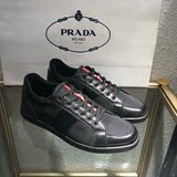 香港代购普拉达/PRADA男鞋休闲系带圆头低跟经典英伦欧美时尚透气