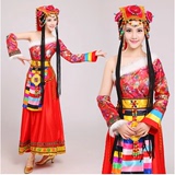 藏族舞蹈服装女民族舞蹈服装演出服蒙古族藏族服装水袖表演服装
