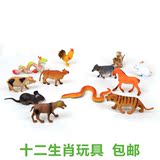 12生肖野生动物 仿真动物玩偶十二生肖塑料动物模型儿童益智玩具