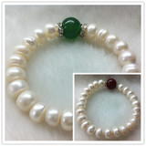 低价包邮新款9-10mm天然珍珠红绿玛瑙手链正品真珍珠送妈妈女友款