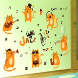 幼儿园音乐教室墙面装饰品自粘贴画可爱卡通猫儿童房间卧室墙贴纸