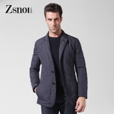 ZSNOI 冬季男装中长款夹克外套 爸爸装中年男士大衣高端保暖棉衣