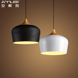北欧风格简约吊灯实木灯具创意日式餐厅灯实木单头灯罩火锅店灯饰