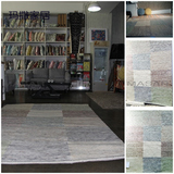 MASAR玛撒 德国进口地毯 现代风格 羊毛 手工编织 X方块格子蓝绿