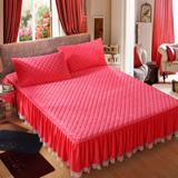 夹棉床裙单件加厚全棉珊瑚绒床垫保护套欧式床罩床盖1.5 1.8床单