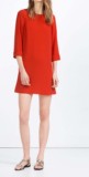 西班牙单柠檬雨2016春款新款女款袖口装饰红色连衣裙