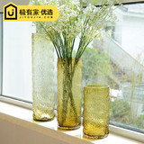 创意彩色花瓶玻璃透明 客厅欧式摆件家居用装饰品 水培绿萝富贵竹