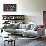 欧卡奥现代羽绒皮布艺客厅单双三人位设计师组合大小户型北欧沙发